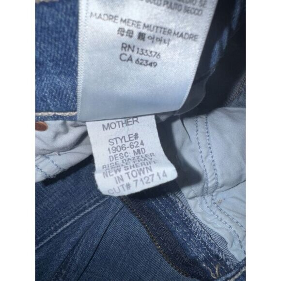 MOTHER The Mid Rise Dazzler Ankle Fray Jeans New Sheriff In Town Size 24 - Picture 6 of 9